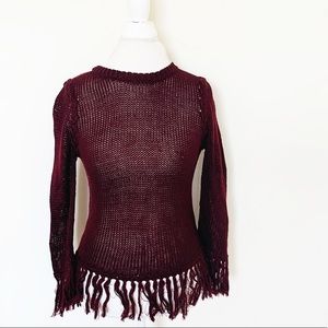 NWT!  BBDAKOTA knit crew neck sweater in bordeaux